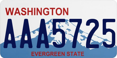 WA license plate AAA5725