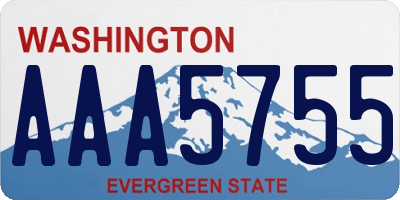 WA license plate AAA5755