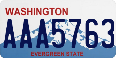 WA license plate AAA5763