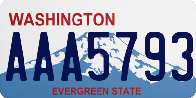 WA license plate AAA5793