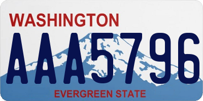 WA license plate AAA5796