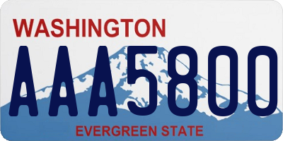WA license plate AAA5800