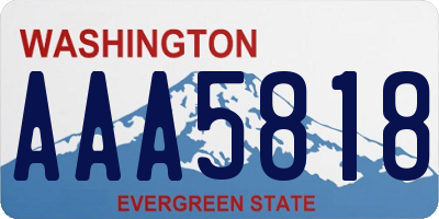 WA license plate AAA5818