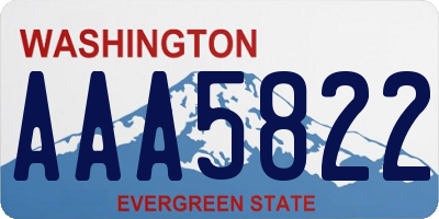 WA license plate AAA5822