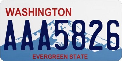 WA license plate AAA5826