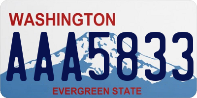 WA license plate AAA5833