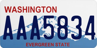 WA license plate AAA5834