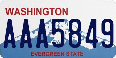 WA license plate AAA5849