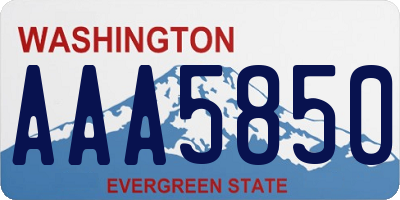 WA license plate AAA5850