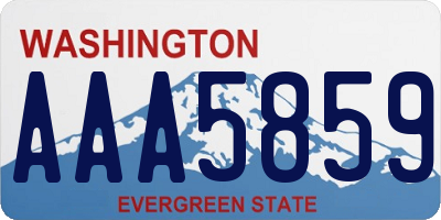 WA license plate AAA5859