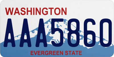 WA license plate AAA5860