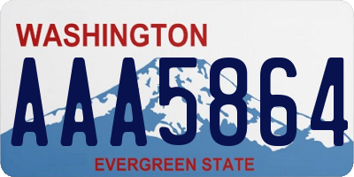 WA license plate AAA5864