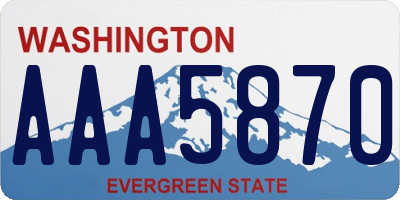 WA license plate AAA5870