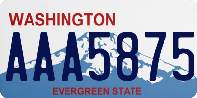 WA license plate AAA5875