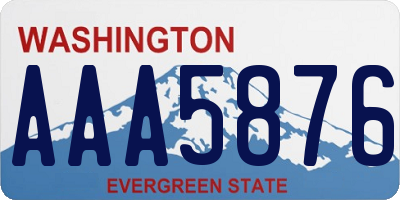 WA license plate AAA5876