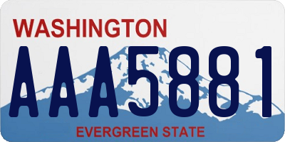 WA license plate AAA5881