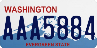 WA license plate AAA5884
