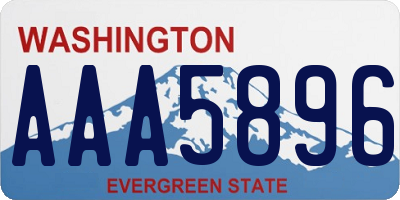 WA license plate AAA5896