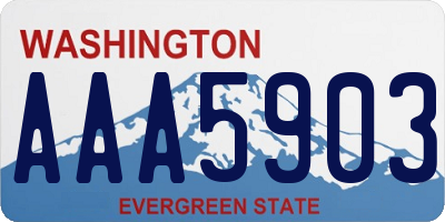 WA license plate AAA5903