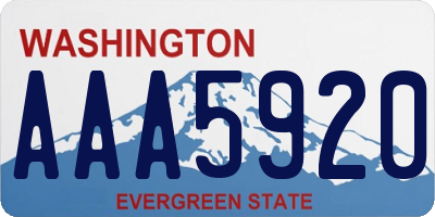 WA license plate AAA5920