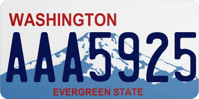 WA license plate AAA5925
