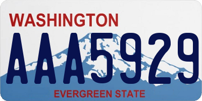 WA license plate AAA5929