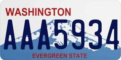 WA license plate AAA5934