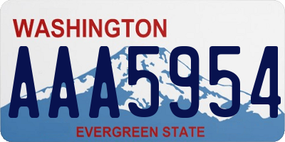 WA license plate AAA5954