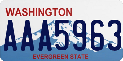 WA license plate AAA5963