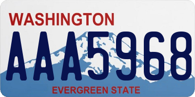 WA license plate AAA5968