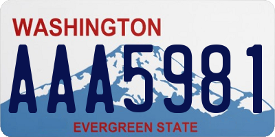 WA license plate AAA5981