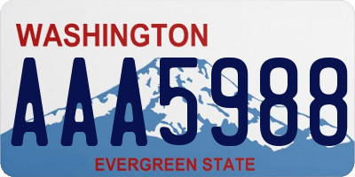 WA license plate AAA5988