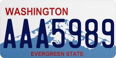 WA license plate AAA5989