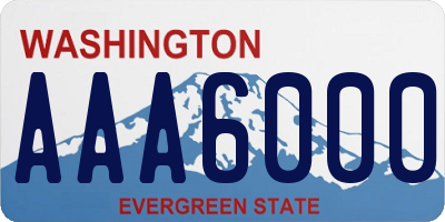 WA license plate AAA6000