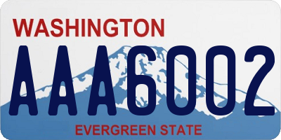 WA license plate AAA6002