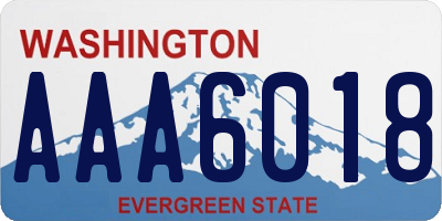 WA license plate AAA6018
