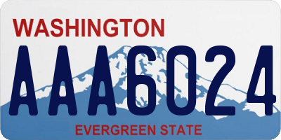 WA license plate AAA6024