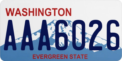 WA license plate AAA6026