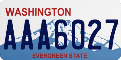 WA license plate AAA6027