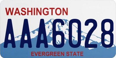 WA license plate AAA6028