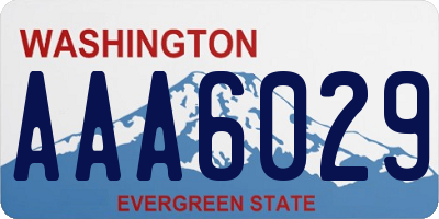 WA license plate AAA6029