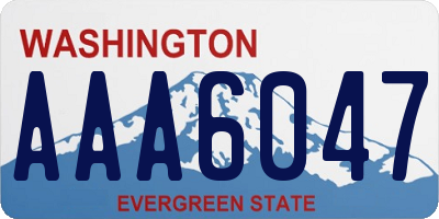 WA license plate AAA6047