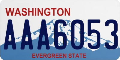 WA license plate AAA6053