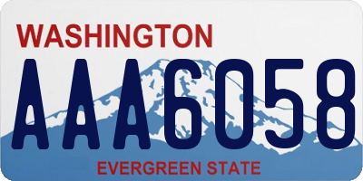 WA license plate AAA6058