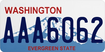 WA license plate AAA6062