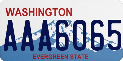 WA license plate AAA6065