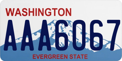 WA license plate AAA6067