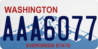 WA license plate AAA6077