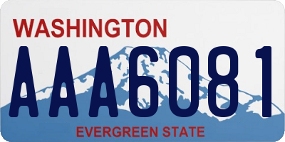 WA license plate AAA6081