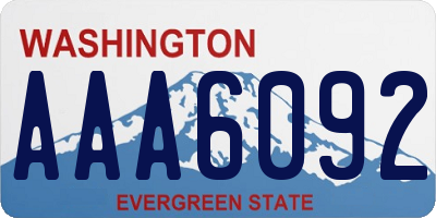 WA license plate AAA6092